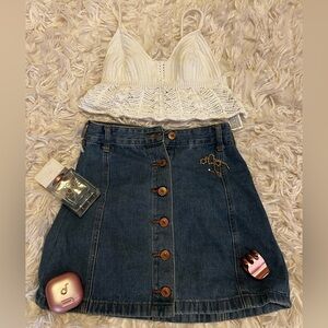 Forever 21 White Crochet Peplum Crop Top